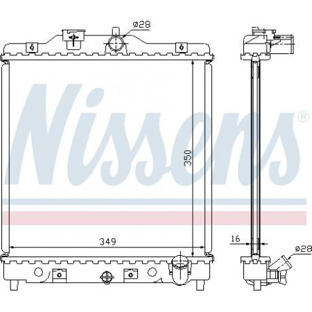 Radiator. engine cooling Engine radiator with the first matching elements fits. HONDA CIVIC V CIVIC VI CRX III HR-V 1.3-1.6 HONDA CIVIC VI (EJ, EK), Sedan, 06.1995 - 03.2001 Nissens 63309A