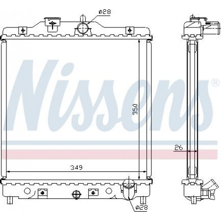 Radiator. engine cooling Engine radiator with the first matching elements fits. HONDA CIVIC V CIVIC VI CRX III HR-V 1.3-1.6 HONDA CIVIC V (EJ), Compartment, 08.1993 - 03.1996 Nissens 63310A