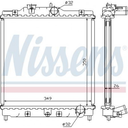 Radiator. engine cooling Engine radiator with the first matching elements fits. HONDA CIVIC V CIVIC VI CRX III 1.6-1.8 HONDA CRX III (EH, EG), Targa, 03.1992 - 12.1998 Nissens 63312