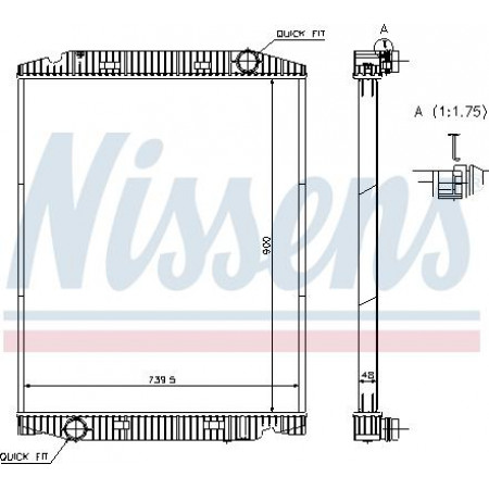 Radiator. engine cooling Engine radiator without frame fits. IVECO EUROSTAR STRALIS I STRALIS II F2BE0681A-F3HFE611B 01.01- IVECO STRALIS (E2N 6X2 260S Y/FP-GV), 02.2002 - Nissens 63331A