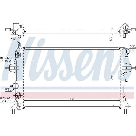 Radiator. motorkoeling Motorradiator past. OPEL ASTRA G ASTRA G CLASSIC ASTRA G-KOMBI ZAFIRA A 1.4-2.2 OPEL ASTRA G (T98), Touring, 02.1998 - 07.2004 Nissens 632461