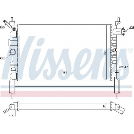 Radiator. engine cooling Engine radiator fits. OPEL ASTRA F ASTRA F CLASSIC ASTRA F-KOMBI PEUGEOT 206 1.4-1.6 OPEL ASTRA F (T92), Convertible, 03.1993 - 03.2001 Nissens 632761