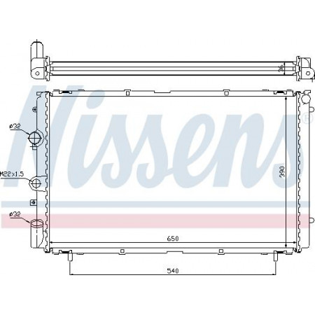 Radiator. motorkoeling Motorradiator past. OPEL ARENA RENAULT TRAFIC 1.9D OPEL ARENA (A97), Combi, 03.1998 - 08.2001 Nissens 63796