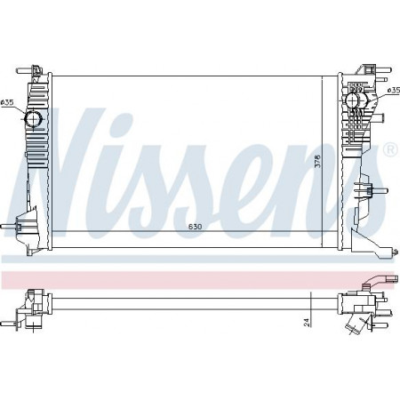 Radiator. motorkoeling Motorradiator past. RENAULT GRAND SCENIC III MEGANE MEGANE III SCENIC III 1.2-1.4-1.5D RENAULT MEGANE III (KZ0/1), Combi Van, 01.2009 - 08.2015 Nissens 637647