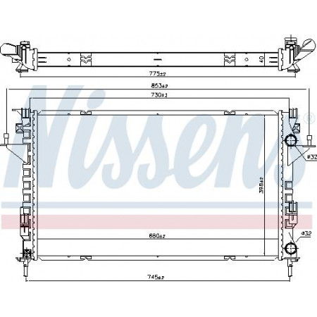 Radiateur, refroidissement du moteur RENAULT ESPACE IV (JK0/1_), Cabine, 11.2002 - Nissens 637666