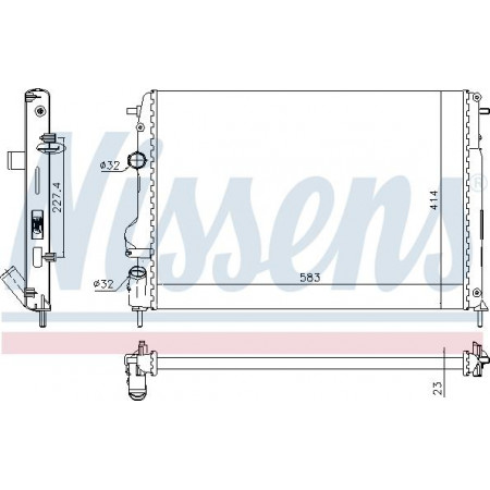 Radiator. engine cooling Engine radiator fits. DACIA LOGAN LOGAN MCV SANDERO RENAULT LOGAN I MEGANE I MEGANE I CLASSIC MEG RENAULT MEGANE I (SA0/1_), Hatchback Van, 08.1995 - 07.2003 Nissens 63766