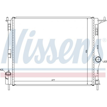 Radiator. motorkoeling Motorradiator past. DACIA LOGAN LOGAN EXPRESS LOGAN MCV SANDERO LADA LARGUS RENAULT LOGAN I 1.2 RENAULT SANDERO/STEPWAY I (BS_), Hatchback, 11.2007 - Nissens 637609