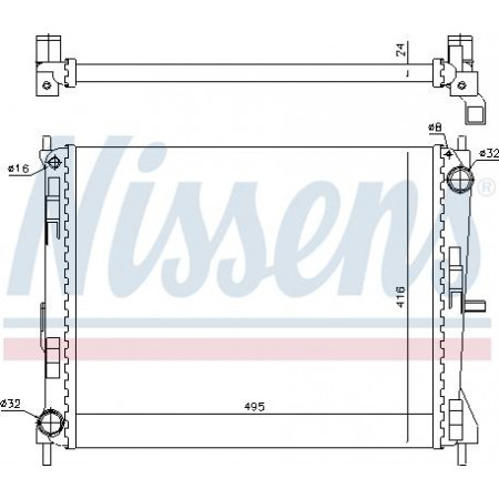 Radiateur, refroidissement du moteur RENAULT CLIO III (SB_, SR_), Van à hayon, 06.2005 - Nissens 637605