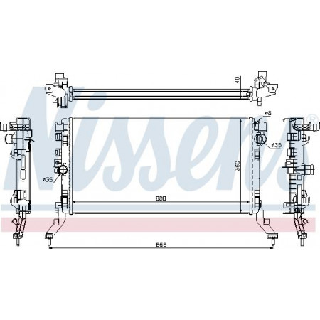 Termosifone. raffreddamento del motore Il radiatore del motore si adatta. RENAULT LAGUNA LAGUNA III 2.0D-3.0D RENAULT LAGUNA (DT0/1), Vano, 09.2008 - 12.2015 Nissens 637619