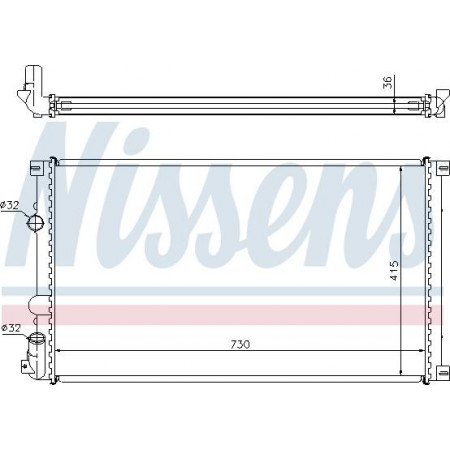 Kühler. Motorkühlung Motorkühler passt. NISSAN INTERSTAR OPEL MOVANO A RENAULT MASTER II 1.9D-3.0D RENAULT MASTER II (ED/HD/UD), Stützrahmen, 07.1998 – Nissens 63761