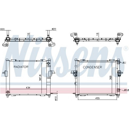 Módulo de refrigeración condensador de A-C RENAULT TWINGO I 1.2-1.2LPG 05.96-06.12 RENAULT TWINGO I (C06_), Hatchback, 03.1993 - 10.2012 Nissens 637635