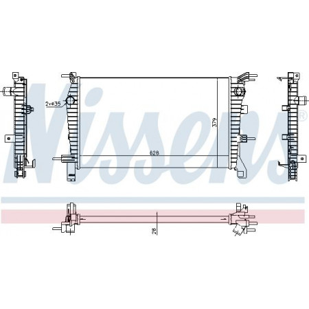 Radiator. motorkoeling Motorradiator past. RENAULT FLUENCE 1.6 RENAULT FLUENCE (L3_), Sedan, 02.2010 - Nissens 637632