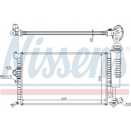 Radiator. motorkoeling Motorradiator past. PEUGEOT 406 1.6-1.8 PEUGEOT 406 (8B), Sedan, 08.1995 - 01.2005 Nissens 63713A