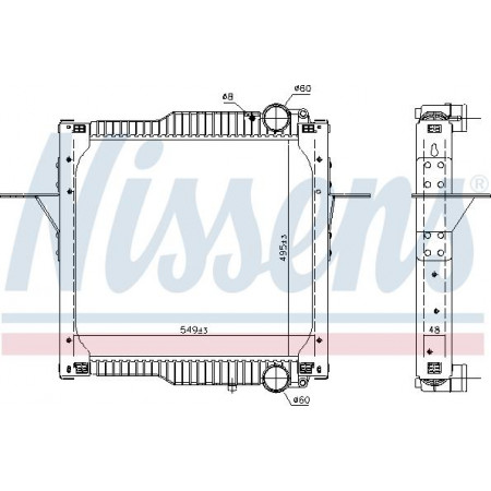 Radiator. engine cooling Engine radiator with frame fits. RVI MIDLUM DXi5 05.06- RENAULT TRUCKS MIDLUM, 01.2000 - Nissens 63784