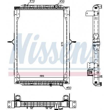 Radiador. resfriamento do motor Radiador do motor com encaixe na estrutura. RVI KERAX DXi11-DXi13 10.05- RENAULT TRUCKS KERAX, 06.1997 - Nissens 63786