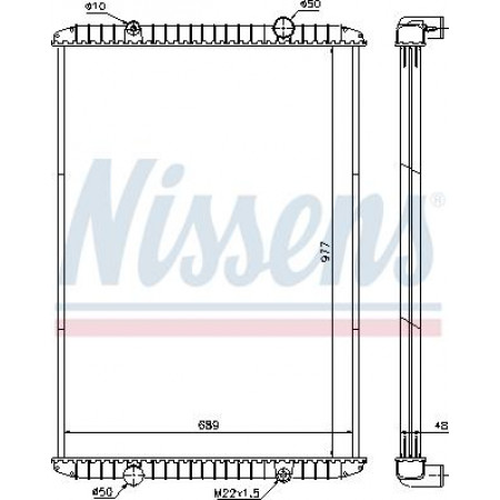 Radiator. engine cooling Engine radiator without frame fits. RVI MAGNUM MACKE.TECHA-46-MIDR06.35.40P-41 10.92- RENAULT TRUCKS MAGNUM, 09.1990 - Nissens 637750