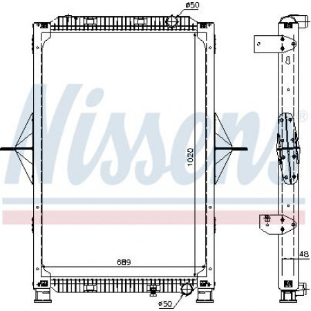 Radiator. engine cooling Engine radiator with frame fits. RVI MAGNUM DXi12-DXi13 10.04- RENAULT TRUCKS MAGNUM, 09.1990 - Nissens 63778A