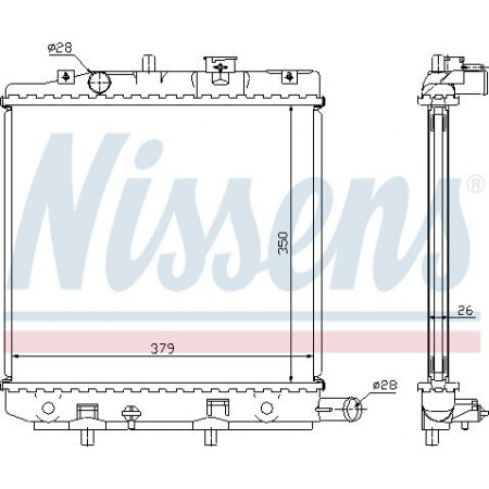 Termosifone. raffreddamento del motore Il radiatore del motore si adatta. MAZDA DEMIO 1.3 MAZDA DEMIO (DW), Hatchback, 01.1996 - 07.2003 Nissens 62455A