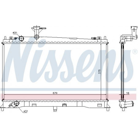 Radiator. engine cooling Engine radiator Manual fits. MAZDA 6 1.8-2.0 MAZDA 6 (GG), Hatchback, 08.2002 - 12.2008 Nissens 62462A