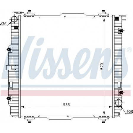 Radiator. engine cooling Engine radiator with the first matching elements fits. MERCEDES G W461 G W463 2.3-5.5 MERCEDES-BENZ G-CLASS (W463), Convertible, 09.1989 - Nissens 62599A