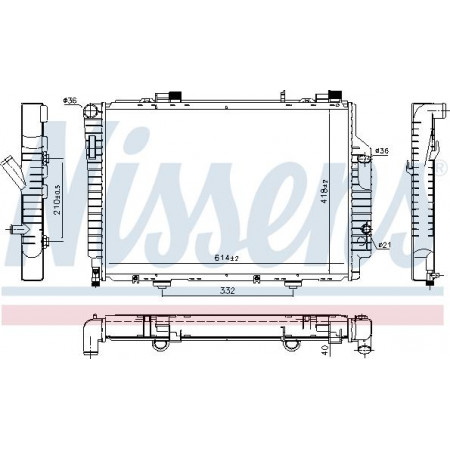 Radiator. motorkoeling Motorradiator past. MERCEDES CLK A208 CLK C208 2.0-2.3 MERCEDES-BENZ CLK (C208), Compartiment, 06.1997 - 12.2003 Nissens 62522