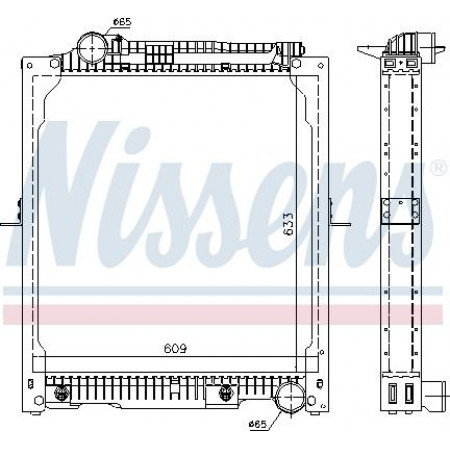 Radiator. engine cooling Engine radiator with frame fits. MERCEDES MK SK OM356.940-OM446.942 07.87-09.96 MERCEDES-BENZ MK (1320L), 12.1987 - 12.2005 Nissens 62647A