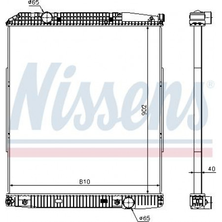 Radiator. engine cooling Engine radiator without frame fits. MERCEDES ACTROS ACTROS MP2 - MP3 OM541.920-OM542.969 04.96- MERCEDES-BENZ ACTROS (954.03), 04.1996 - 10.2003 Nissens 626530