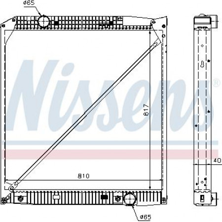 Radiator. engine cooling Engine radiator with frame fits. MERCEDES ACTROS ACTROS MP2 - MP3 OM541.920-OM542.962 04.96- MERCEDES-BENZ ACTROS (954.03), 04.1996 - 10.2003 Nissens 62652A