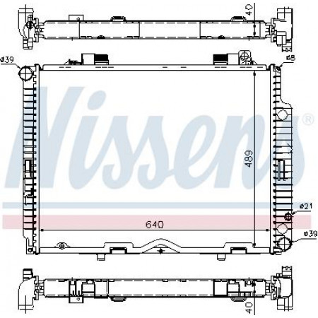 Radiator. motorkoeling Motorradiator past. MERCEDES E T-MODEL S210 E W210 2.5D MERCEDES-BENZ E-KLASSE T-Model (S210), Touring, 06.1996 - 03.2003 Nissens 62611A