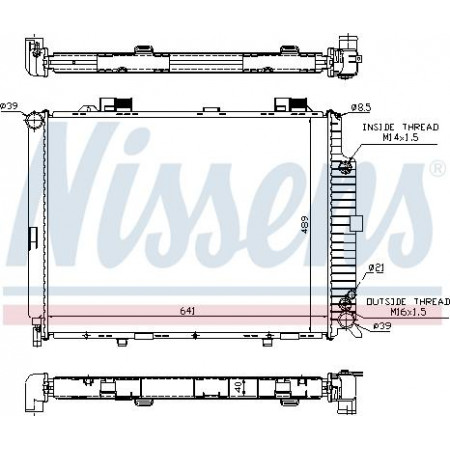 Radiator. motorkoeling Motorradiator past. MERCEDES E T-MODEL S210 E W210 3.0D-5.0 MERCEDES-BENZ E-KLASSE T-Model (S210), Touring, 06.1996 - 03.2003 Nissens 62689A