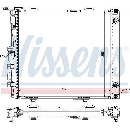 Radiator. motorkoeling Automatische motorradiator past erop. MERCEDES 124 A124 124 C124 124 T-MODEL S124 124 W124 E A124 E C124 MERCEDES-BENZ E-KLASSE (A124), Cabriolet, 05.1993 - 03.1998 Nissens 62683A