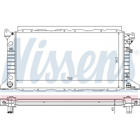 Radiateur. refroidissement du moteur Le radiateur du moteur s'adapte. FORD TRANSIT TRANSIT TOURNEO 2.0-2.0CNG FORD TRANSIT (E_), Cadre support, 08.1994 - 07.2000 Nissens 62048