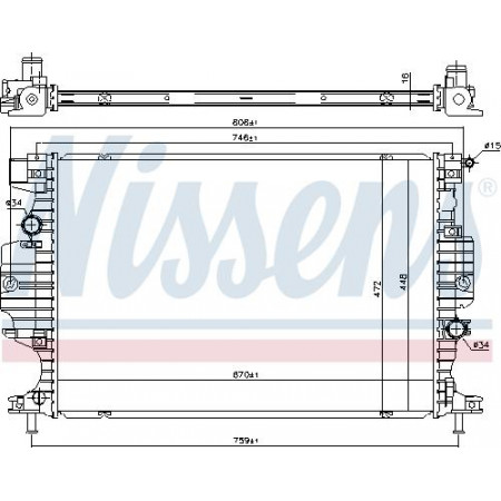 Radiator. motorkoeling Motorradiator past. FORD GALAXY III MONDEO V S-MAX 1.0-2.5 FORD GALAXY III (CK), Van, 01.2015 - Nissens 620152