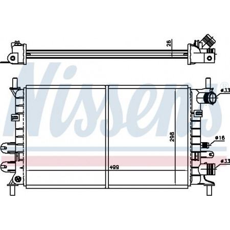 Radiator. engine cooling Engine radiator fits. FORD ESCORT V ESCORT V EXPRESS ESCORT VI ESCORT VI-KOMBI ORION III 1.3-1.4 FORD ESCORT V (AAL, ABL), Hatchback, 07.1990 - 09.1996 Nissens 62163