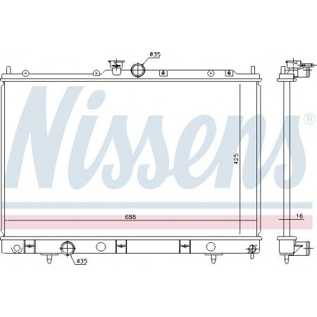 Radiator. motorkoeling Motorradiator past. MITSUBISHI OUTLANDER I 2.0 MITSUBISHI OUTLANDER I (CU_W), Crossover, 03.2001 - 07.2008 Nissens 628964