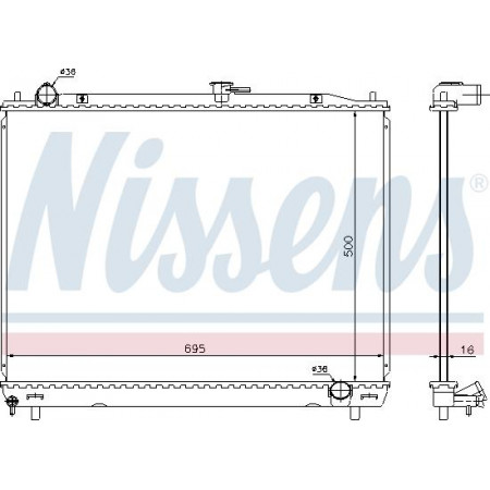 Radiator. motorkoeling Motorradiator past. MITSUBISHI PAJERO III PAJERO IV 3.0-3.5-3.8 MITSUBISHI PAJERO IV (V8_W, V9_W), Crossover, 10.2006 - Nissens 628962