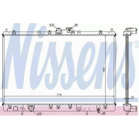 Radiator. motorkoeling Motorradiator past. MITSUBISHI SPACE 2.0-2.4 MITSUBISHI SPACE WAGON (N9_W, N8_W), Bestelwagen, 07.1998 - 12.2004 Nissens 62806A