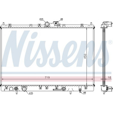 Radiator. motorkoeling Motorradiator past. MITSUBISHI SPACE 2.0-2.4 MITSUBISHI SPACE WAGON (N9_W, N8_W), Bestelwagen, 07.1998 - 12.2004 Nissens 628031