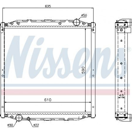 Termosifone. raffreddamento motore Radiatore motore con telaio adatto. MAN L2000 M 2000 L M 2000 M D0824FL01-D0836LFL06 06.93- MAN L2000 (L33/L2000), 06.1993 - Nissens 62880A