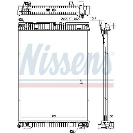 Radiator. engine cooling Engine radiator without frame fits. MAN TGL I TGM I TGM II D0836LFL40-D2676LFAE 04.05- MAN TGL (N14 / TG-L), 01.2004 - Nissens 628763