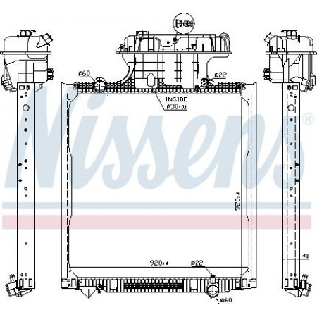 Radiador. Refrigeración del motor Se adapta al radiador del motor de bastidor alto. MAN LIONS STAR TGA TGS I TGX I ​​D0836LF41-D2876LOH20 06.99- MAN TGX (L.2007.46.001), 06.2006 - Nissens 62873