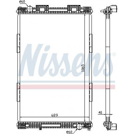 Radiator. engine cooling Engine radiator without frame fits. MAN E2000 F2000 D2840LF20-E2866DF01 01.94- MAN E2000 (T46 / F2000), 05.2000 - Nissens 628720