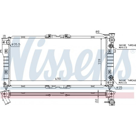 Radiador. Refrigeración del motor Se adapta al radiador del motor automático. MAZDA 626 IV 626 V MX-6 XEDOS 6 1.6-2.0 MAZDA 626 V (GW), Touring, 01.1998 - 12.2002 Nissens 62393