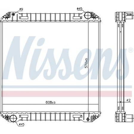 Radiator. engine cooling Engine radiator without frame fits. IVECO EUROCARGO I-III 8060.45STCA 01.91-09.15 IVECO Euro I-III (EUROCARGO / ZCFA), Cargo, 01.1991 - 09.2015 Nissens 623440