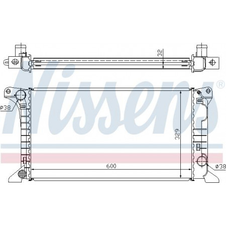 Radiator. engine cooling Engine radiator Manual fits. FORD TRANSIT 1.6-2.0-2.5D FORD TRANSIT (T_), Van, 09.1985 - 09.1992 Nissens 62369A