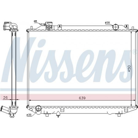 Radiator. motorkoeling Motorradiator past. FORD RANGER MAZDA B-SERIE BT-50 2.5D-3.0D MAZDA BT-50 (CD, UN), Ridica, 08.2006 - 12.2015 Nissens 62246A