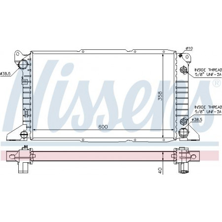 Radiator. motorkoeling Motorradiator past. FORD TRANSIT TRANSIT TOURNEO 2.5D FORD TRANSIT (E_), Draagframe, 08.1994 - 07.2000 Nissens 62243