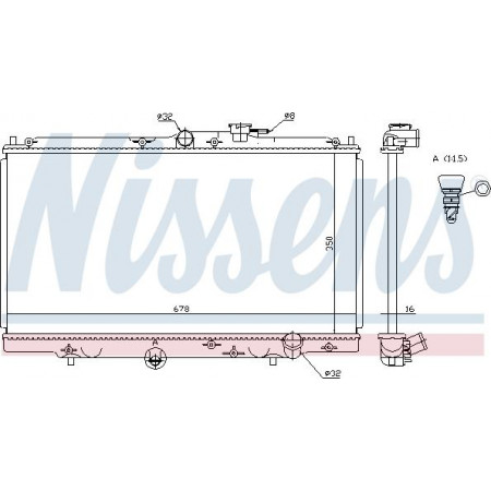 Radiator. motorkoeling Motorradiator past. HONDA ACCORD V 2.0-2.2-2.3 HONDA ACCORD V (CC, CD), Sedan, 06.1992 - 12.1997 Nissens 62258