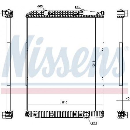 Radiator. engine cooling Engine radiator without frame fits. MERCEDES ACTROS ACTROS MP2 - MP3 OM541.920-OM542.969 04.96- MERCEDES-BENZ ACTROS MP2 / MP3 (934.03), 10.2002 - Nissens 627910
