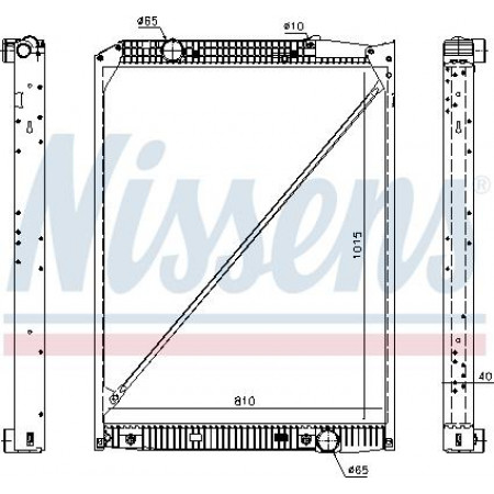 Radiator. engine cooling Engine radiator with frame fits. MERCEDES ACTROS ACTROS MP2 - MP3 OM541.920-OM542.969 04.96- MERCEDES-BENZ ACTROS MP2 / MP3 (934.03), 10.2002 - Nissens 62791A
